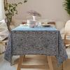 Mantel de Algodón Lino Estilo Japonés Lavable Rectangular Azul Onda Marina Hogar Mesa de Café Comedor Cubierta para Chimenea Microondas