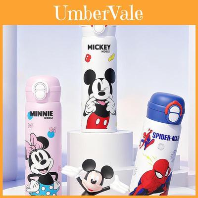 Mickey Mouse Kids Insulated Water Bottle With Straw Lock For School Portable Drinkware