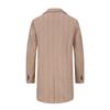 Men's Mid-Length Plaid Wool Coat - Double-Breasted, Cotton-Padded Jacket