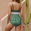 Women's Split High Waisted Strap Swimsuit With Chest Cushion Without Steel Support Swimsuit
