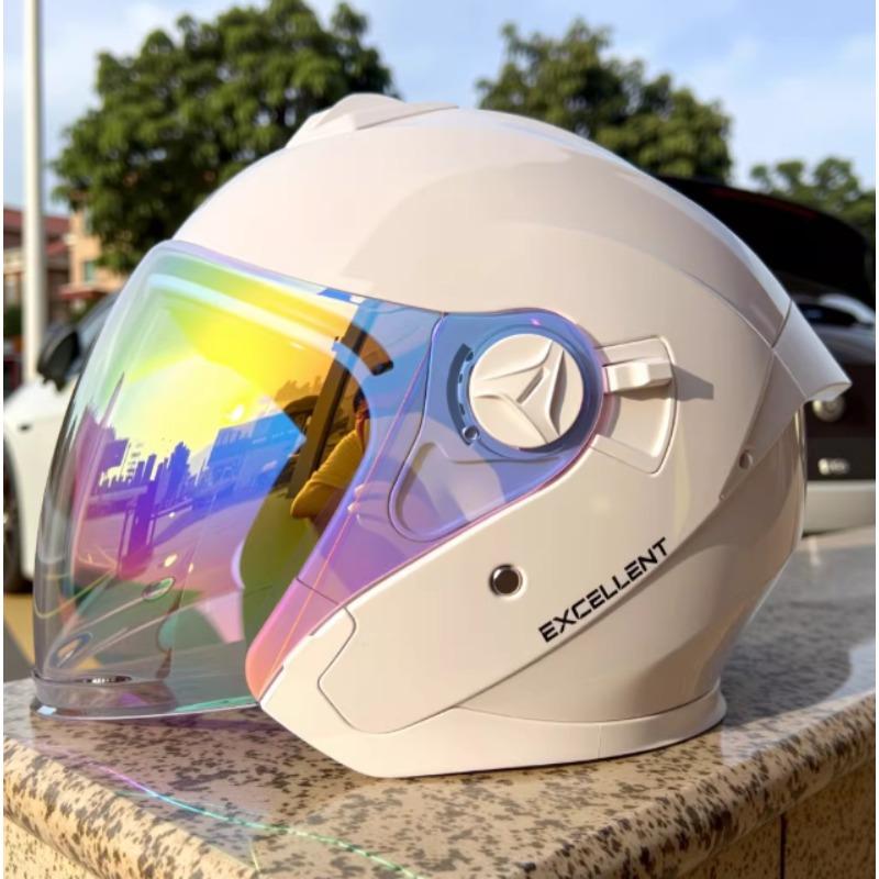 Lightweight Electric Motorcycle Helmet for Women in Summer Sun Protection and Breathable Half Helmet Four Seasons Helmet Men