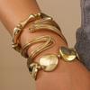 LATS Geometric Exaggerated Multi-layered Wrapped Open Bracelets Set for Women Punk Bracelet Jewelry Accessories