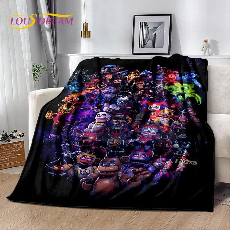 

3D Horror Game F-FNAF Freddy cartoon Soft Flannel Blanket for Bed Bedroom Sofa Picnic,Throw Blanket for Outdoor Leisure Nap Gift 75x90cm( 29x35in )