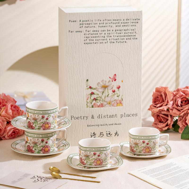 High Value Light Luxury Creative Coffee Cup And Saucer Gift Box Set New Year'S Anniversary Activities Practical Afternoon Tea Souvenir Gift