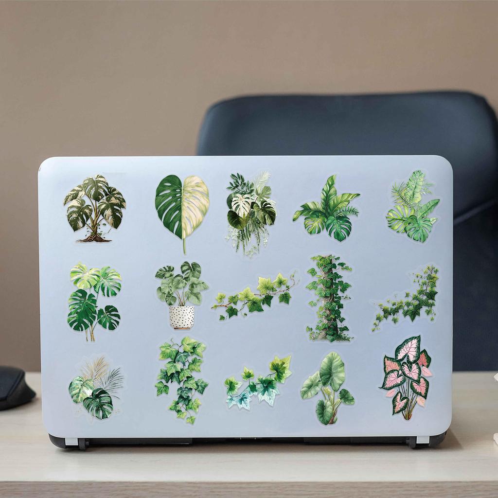 50Pcs/Set Retro Plant Leaves Series 02 PET Clear Stickers Waterproof DIY Fashion Decals Stickers