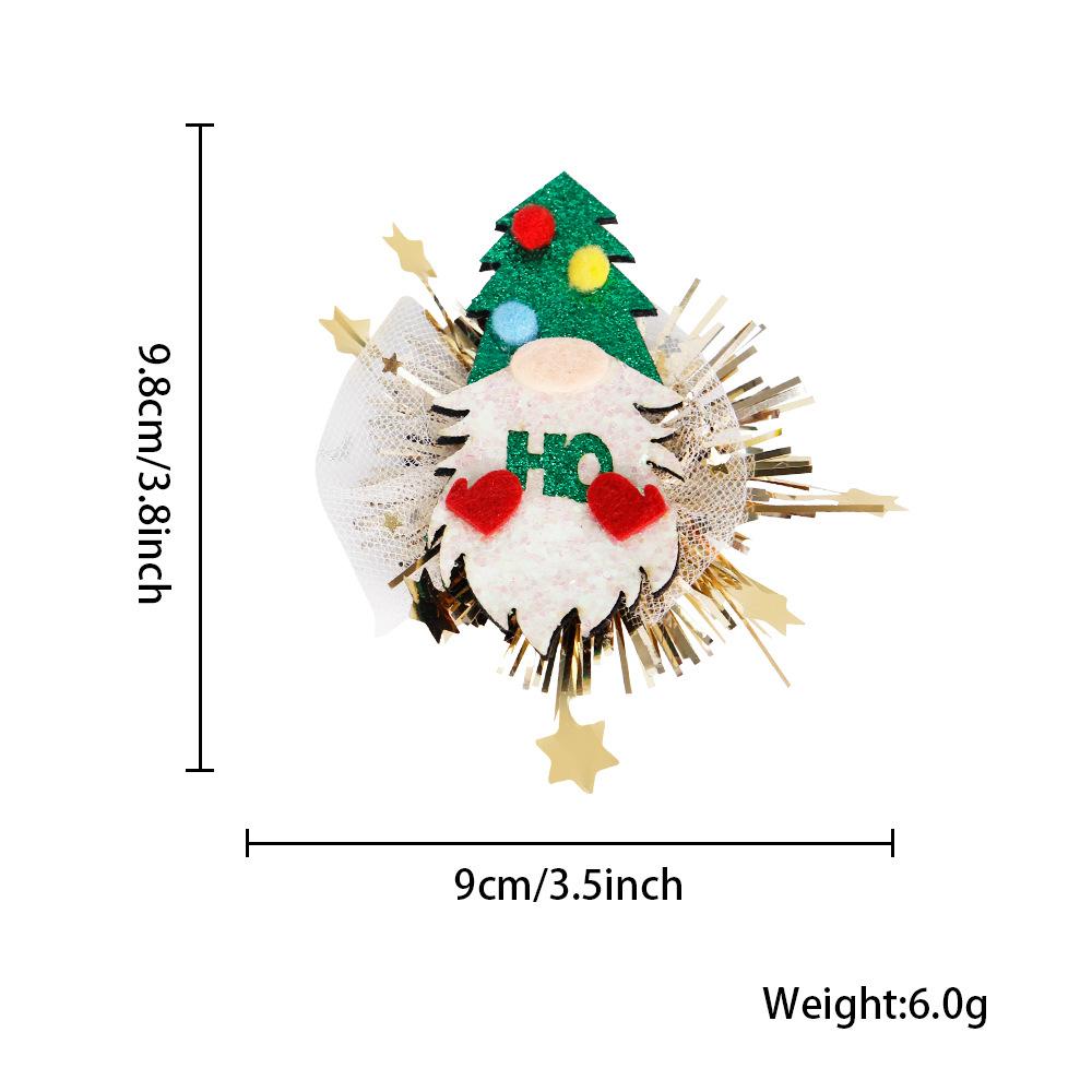 

Christmas Ornaments Cute Cartoon Old Man Snowman Hairpin Children Holiday Decoration Christmas Tree Berry Mesh Hairpin Christmas hairpin