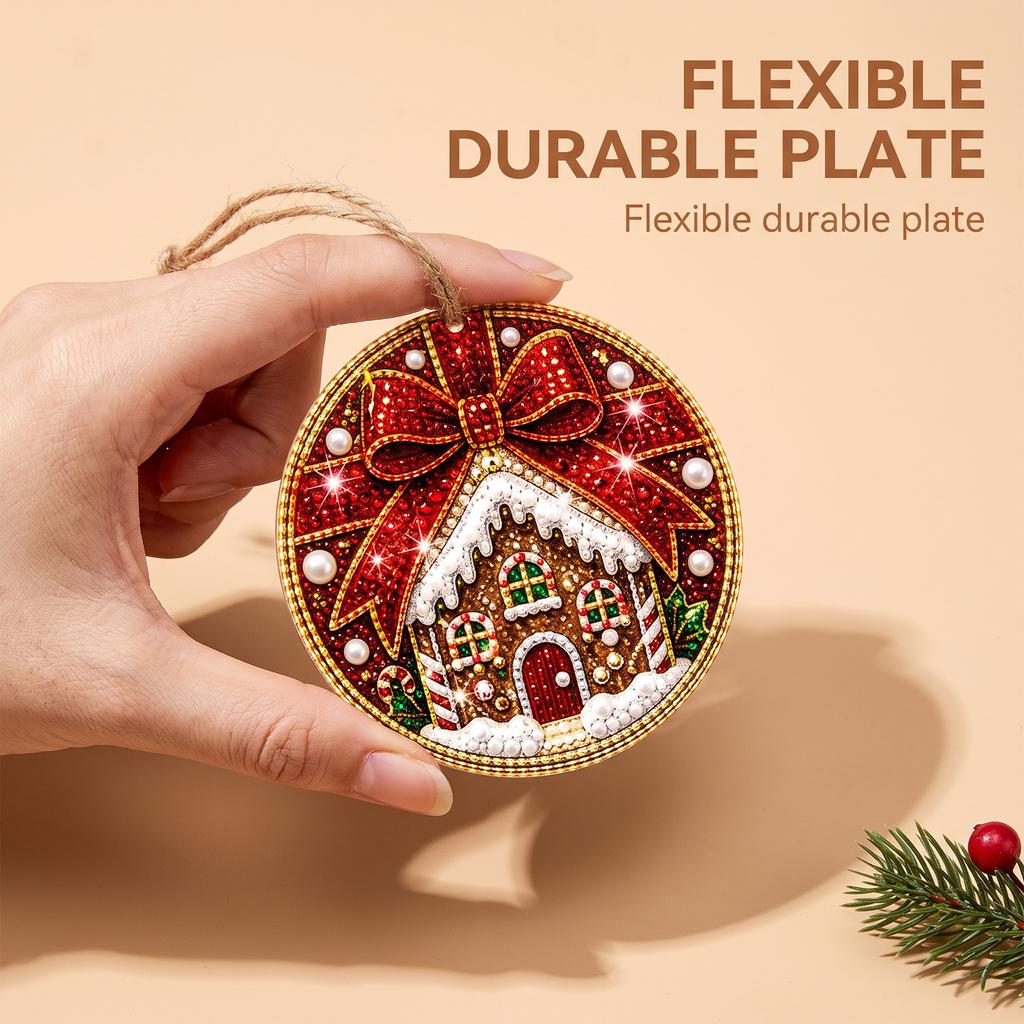 Schneeflocken-förmiges Weihnachten Diamantmalerei Ornament Set von 6, Schneeflocken-Thema DIY Feiertagsdekorationen, Sonstiges Spielzeug