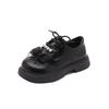Girls' leather shoes 2025 early spring new children's princess shoes British style solid color bow pearl soft sole single shoes