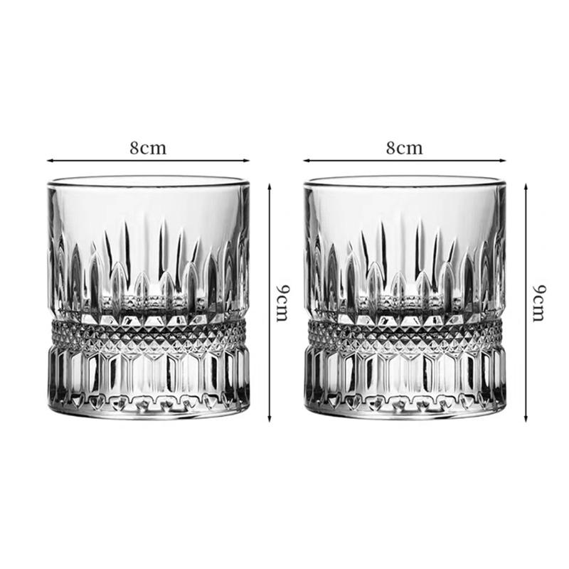 2pcs Sets Cocktail Glass Thick Bottomed Wine Glass Whiskey Glass Creative Ice Hockey Cup Coffee Mug Drinking Glasses Party Tools