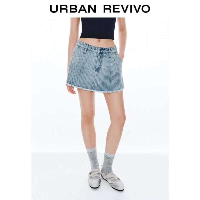 Women s Washed Raw Edge Denim Skort Shorts 28