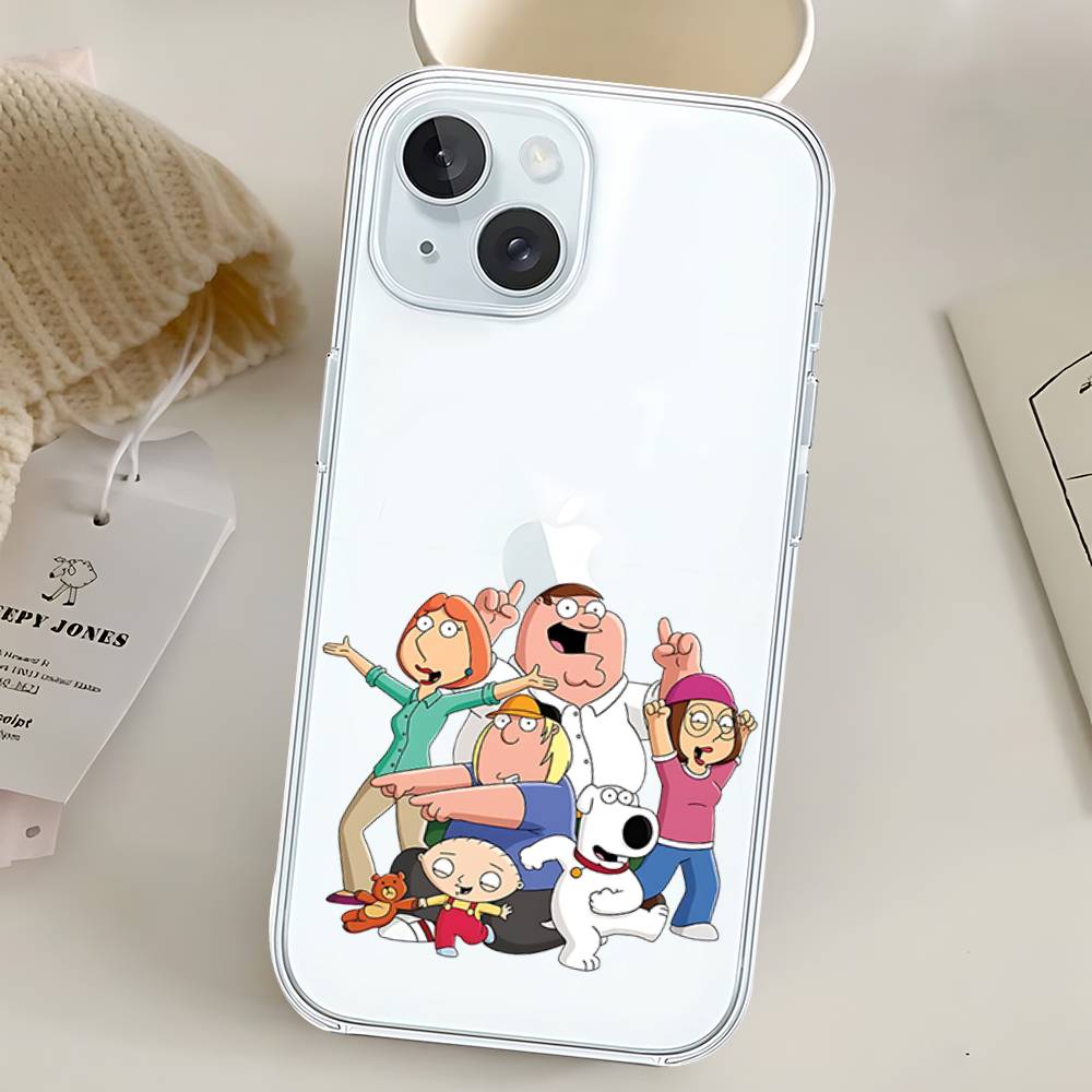 Family-G-Guys Phone Case For Iphone17 16 15 11 13 14 Pro Max 7 8 Plus X Xr Xs Max Se2020 12mini Transparent Cov