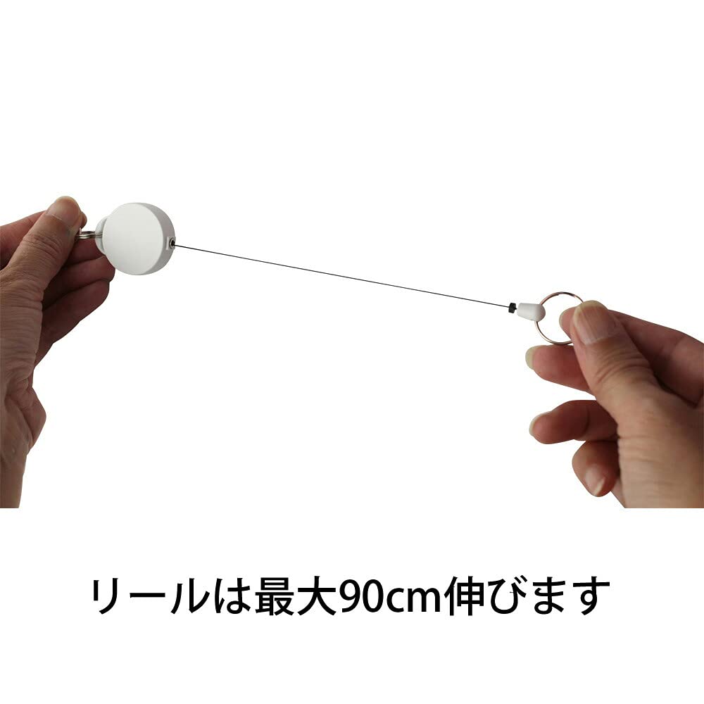 HERBE Pass Case, 4-Sided Storage, Cowhide Leather with Rotating Reel Strap, Made in Japan, Pink