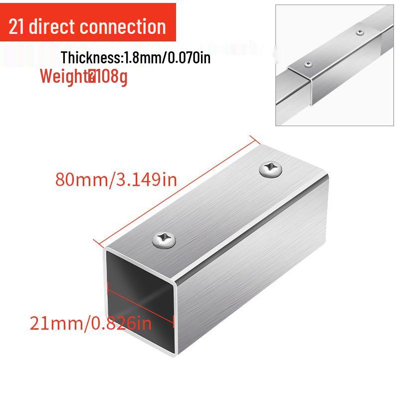 Stainless Steel Four-Way Square Tube Connector (20/25/30mm)