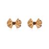 Retro hollow bow stud earrings, natural stone embellishment with diamonds, niche light luxury, sweet and cool temperament, high-end earrings for women