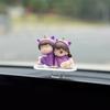 Car Ornament Sliding Cartoon Couple Decor Car Interior Decoration Dashboard Decor Cute Figurine Ornament Auto Accessory