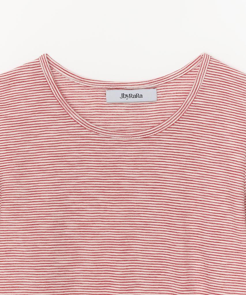 JBYRARA Crewneck Striped T-Shirt_Red