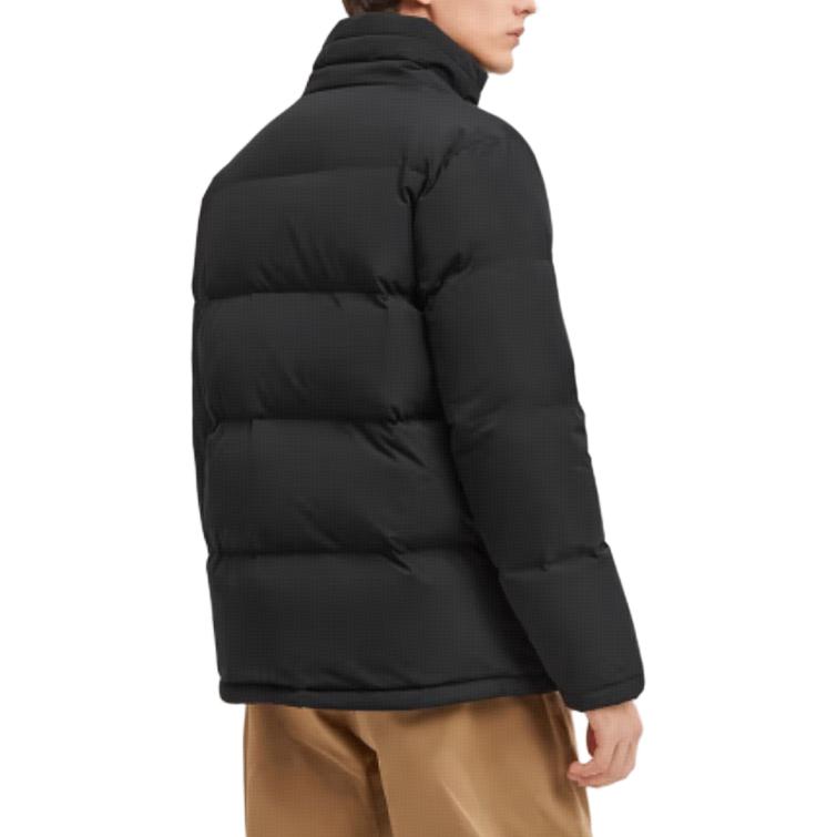 Skechers Logo Print Stand Collar Loose Windproof Warm Down Jacket Men Outerwear Black L423M176-002K