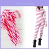 Adult Christmas Costume Bodysuit In Festive Striped Digital Print For Women
