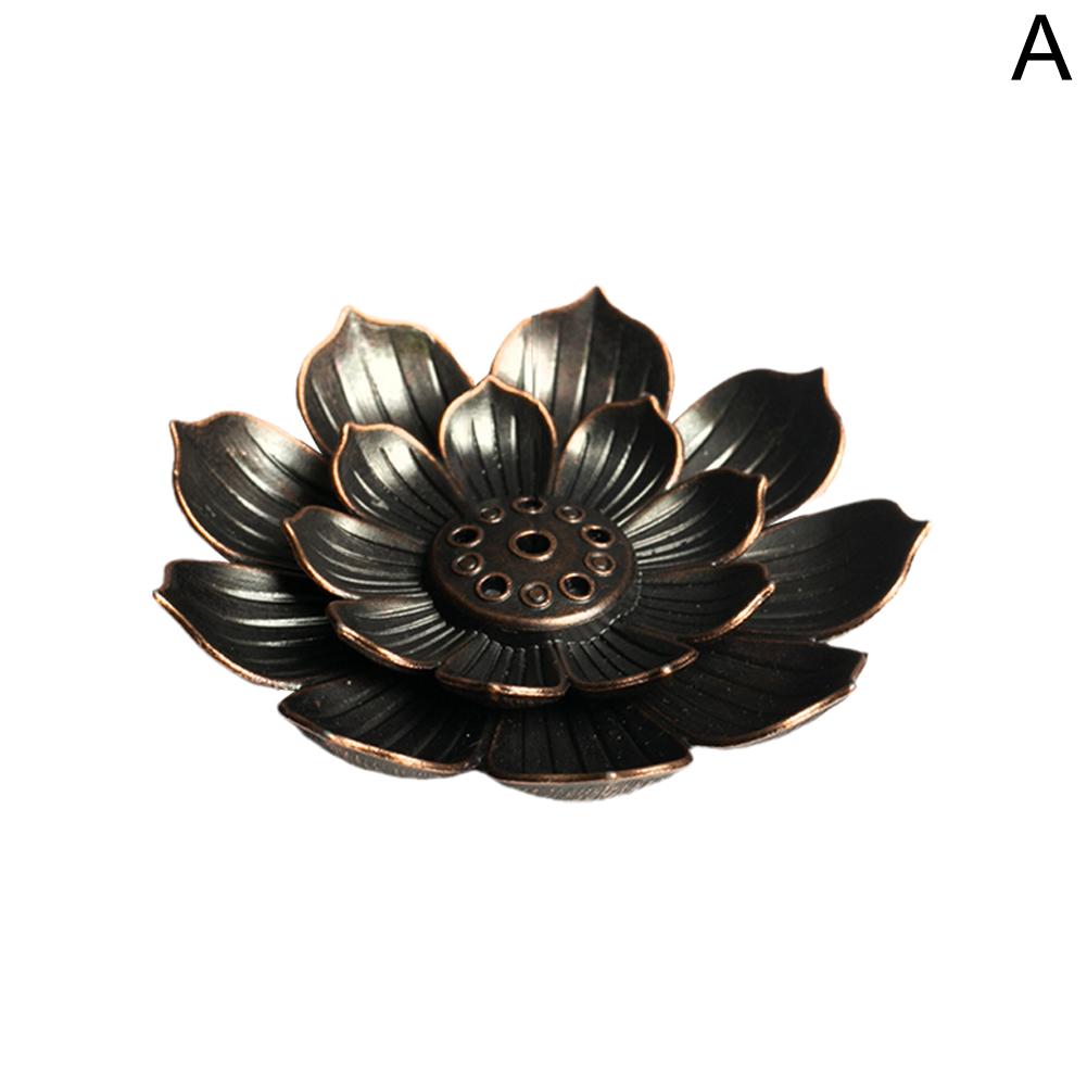 1PC New Alloy Incense Burner Stick Holder Plate Buddhism Lotus Censer Nasturtium Bronze Incense Burner