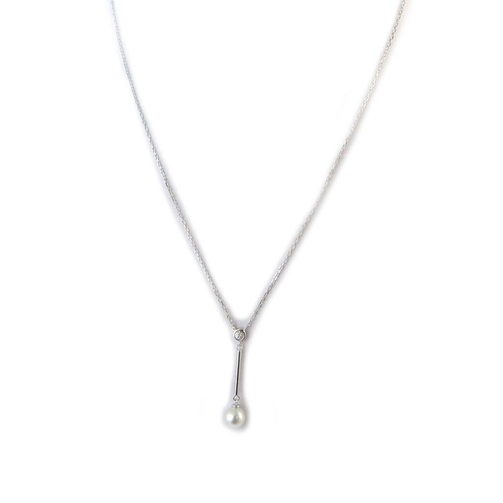 Les Trésors De Lily [N7167] - Designer Necklace 'Sissi' Ivory Silver (rhodium-plated) - 30x6 Mm