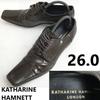 KATHARINE HAMNETT Leather Long Nose Straight Tip Shoes Size 26 Brown