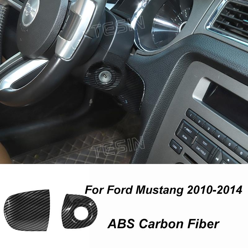 TESIN Autocolante de acoperire pentru decorațiuni interioare din fibră de carbon pentru Ford Mustang 2009 2010 2011 2012 2013 2014 Exterior