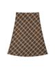 Moa Vintage Check Flare Skirt (Fade Brown)