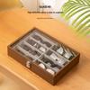 Walnussholzmaserung Transparenter Deckel High-End Acht-Fächer Sonnenbrillen-Aufbewahrungsbox