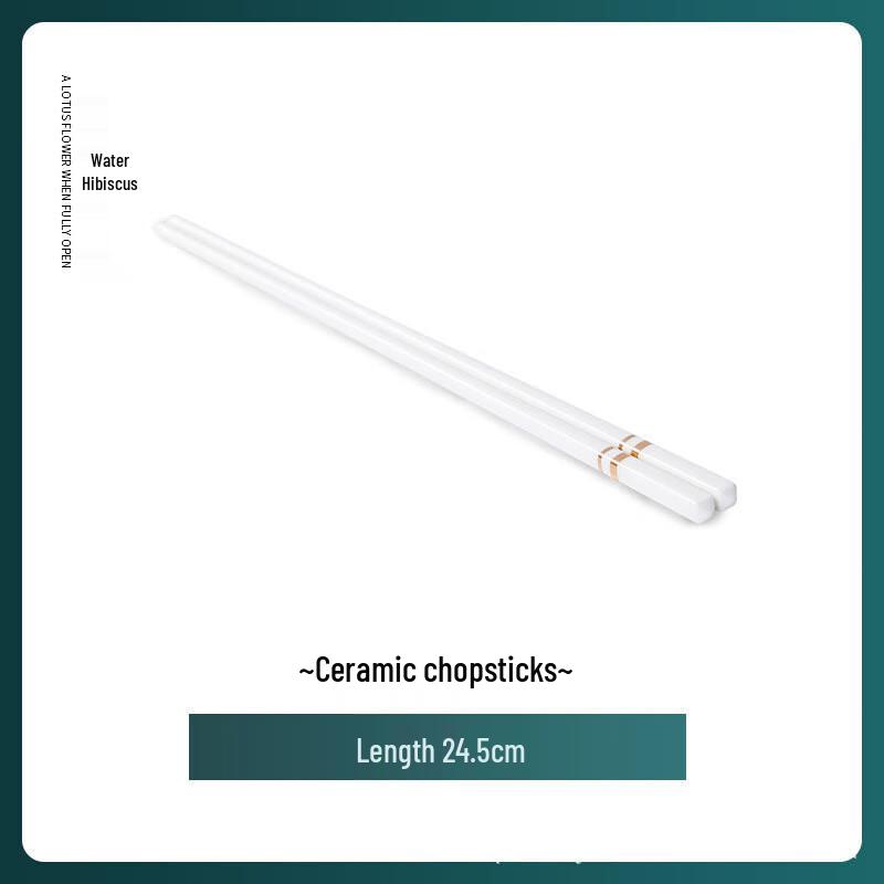 Huazao Baijia DU Chinese Lotus Ceramic Chopsticks (10 Pairs)
