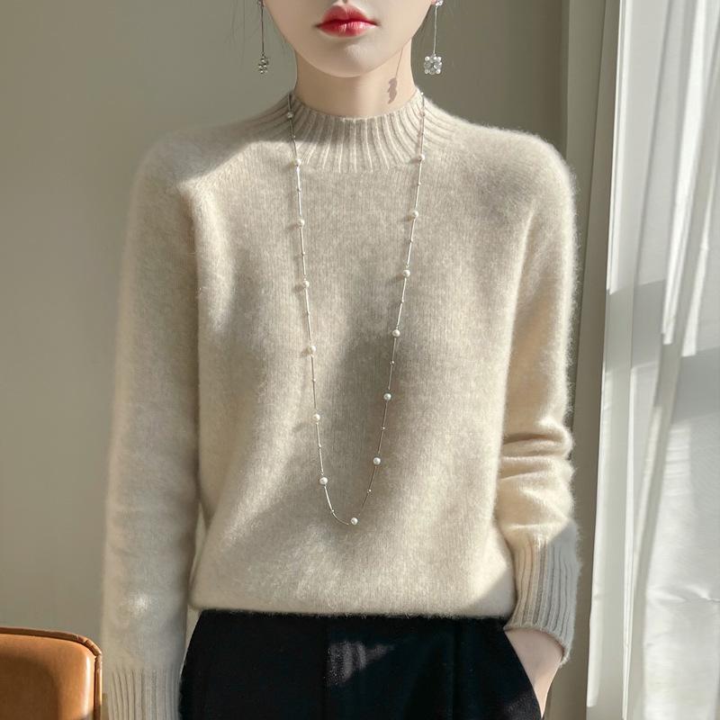 Stylish Soft Wool Half-High Neck Sweater: Age-Defying, Casual and Ready-to-Wear Base Layer