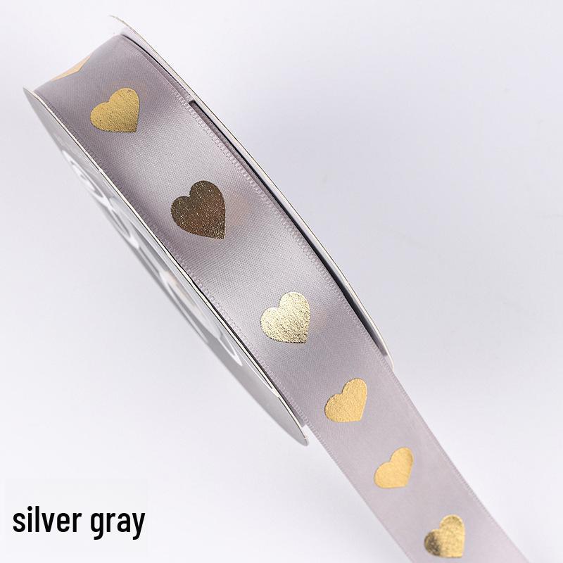 Gold-stamped Polyester Gift Ribbon Bow for Cakes & Floral Packaging