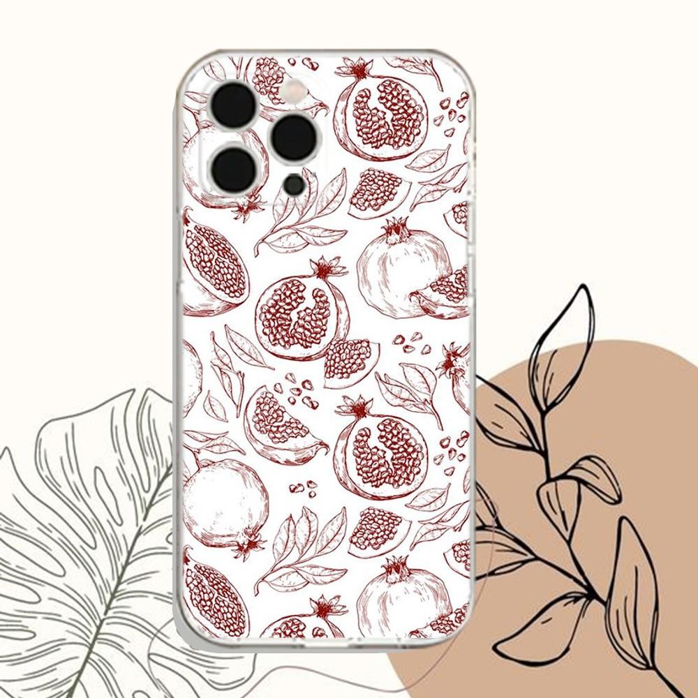 

Red Fruit Pomegranate Phone Case For iPhone Apple 15,14,13,12,Mini,11,Pro,Max,Plus,X,XR,XS,8,SE,2020,Plus Transparent Cover iPhone12