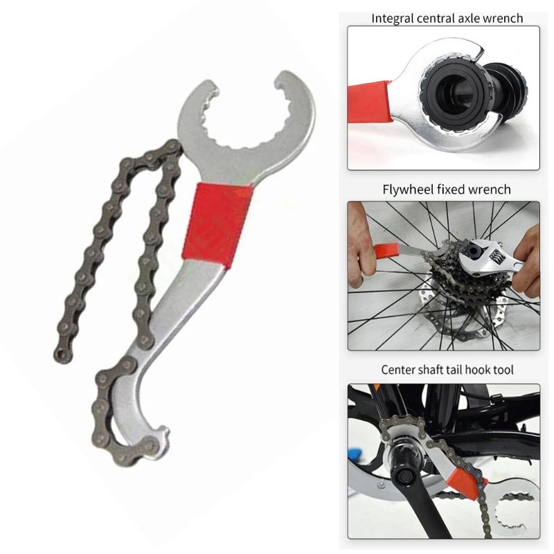 Bicycles Cassette Flywheel Removal Tool with Chain Whip Road Bike Chain Spanners For Smooth And Quick Bike Maintenance
