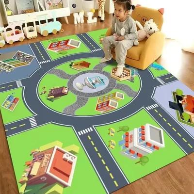 Cartoon Kindergarten Carpets Educational Game Rugs Children's Room Transportation Bedroom Living Room Carpet Home Decoration Mat