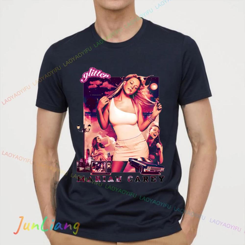 Maglietta Hip Hop Musicale Mariah Carey unisex Mistero casual girocollo manica corta Harajuku Y2K abbigliamento classico