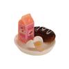 Miniature Dollhouse Kitchen Food Set: Eggs, Bread, Milk Carton Tray Model for Creative DIY Scene Decoration