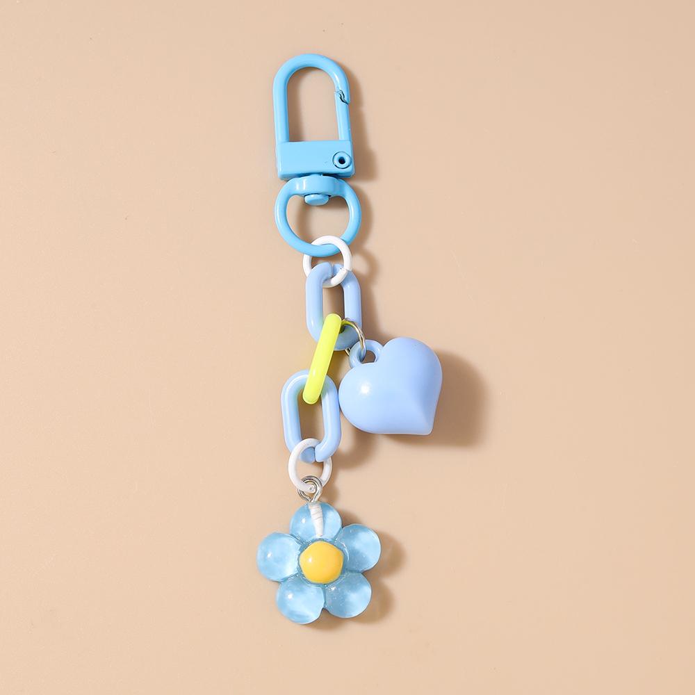 Cute Star Keychain Love Heart Key Ring for Women Girls Handbag Pendant DIY Kid's Jewelry Gift