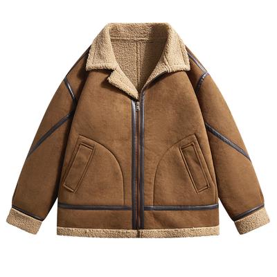 Suede Coat Fashionable Men Autumn and Winter New Warm Cotton-padded Jacket with Cashmere Padded Jacket