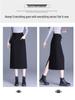 Trendy Solid Color Slit Midi Skirt for Autumn/Winter