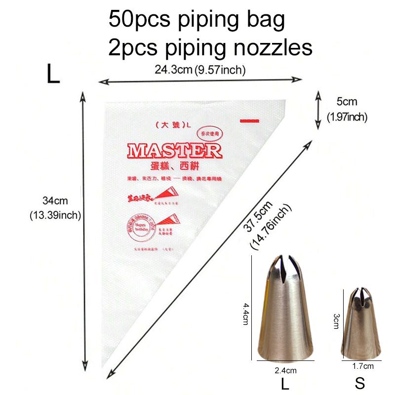 Engangssprøytepose Tykk Krem Glasur Sprøytetipp Kake Kjeks DIY Dekorasjon Husholdningskjøkkenutstyr Bakeverktøysett TMZ
