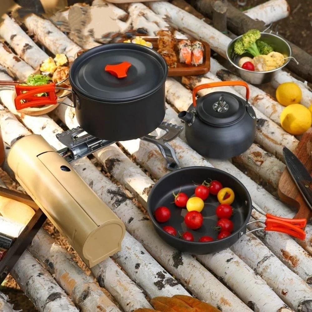 Kettle Outdoor Cookware Set Teapot Combination Picnic Pot Set Camping Tableware Travel Outdoor