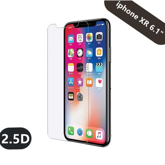 Verre Trempé iPhone XR, 2.5D Film Protection Ecran, Vitre HD de dureté 9H Screen Protector pour Apple iPhone XR 6.1" Transparent