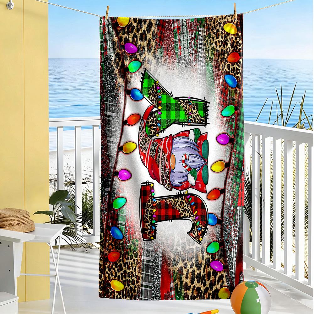 Christmas Beach Towel Super Soft Microfiber Quickdry Fabric Comfortable Lightweight