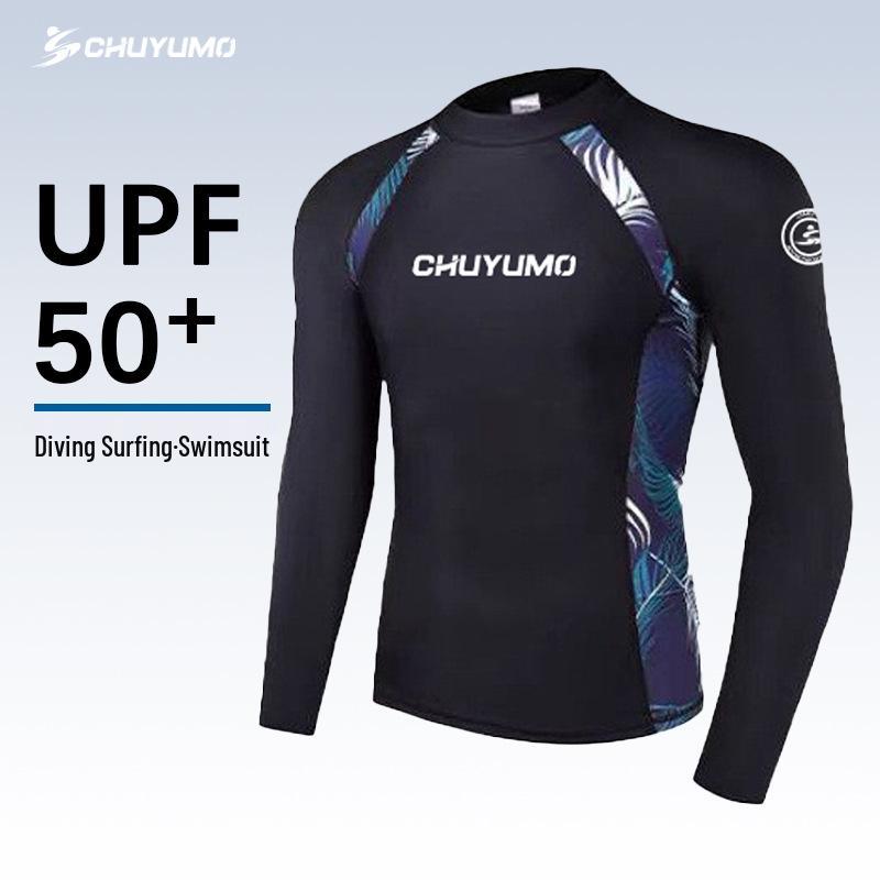 Men's Long Sleeve Quick-Dry Wetsuit - Sun Protection, Jellyfish Shield, for Surfing, Swimming, Snorkeling