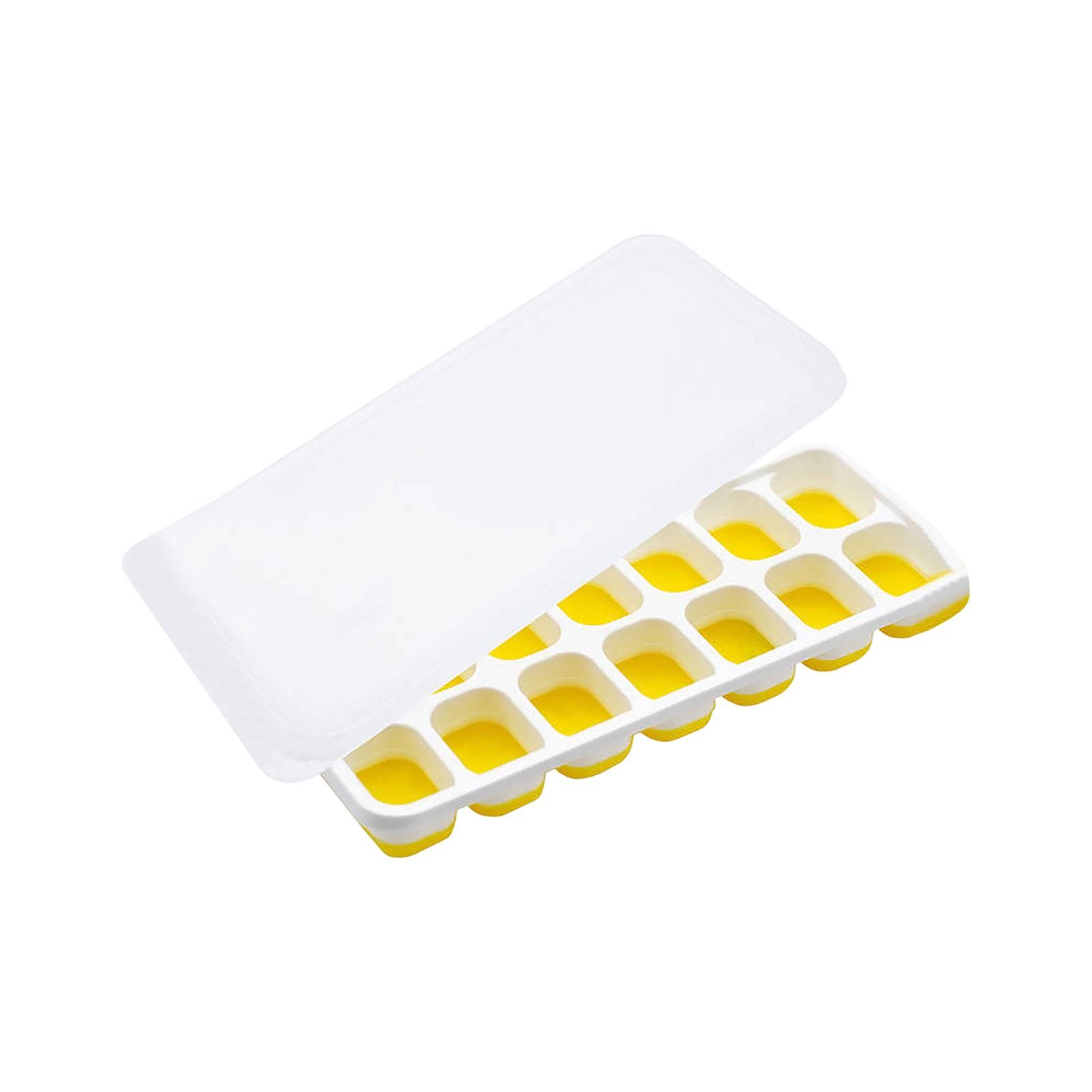 

Silicone Tray Ice Mold Freezer Can Be Stacked One Size жёлтый