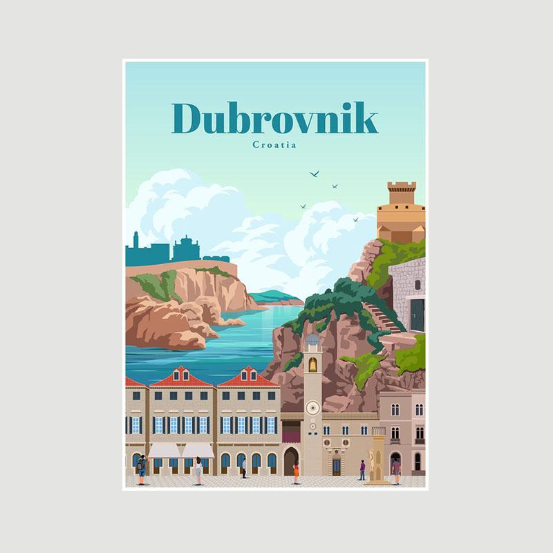 White Paper Cartoon City Landscape Poster Mural London Paris Travel Cities Prints Bedroom Decoration Painting Funny Abstract Wall Art Decor