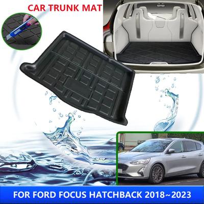 Tapete de porta-malas para Ford Focus MK4 Hatchback 2018~2024 Titanium Zetec ST-Line 2020 2019 Acessórios de armazenamento resistentes a altas temperaturas