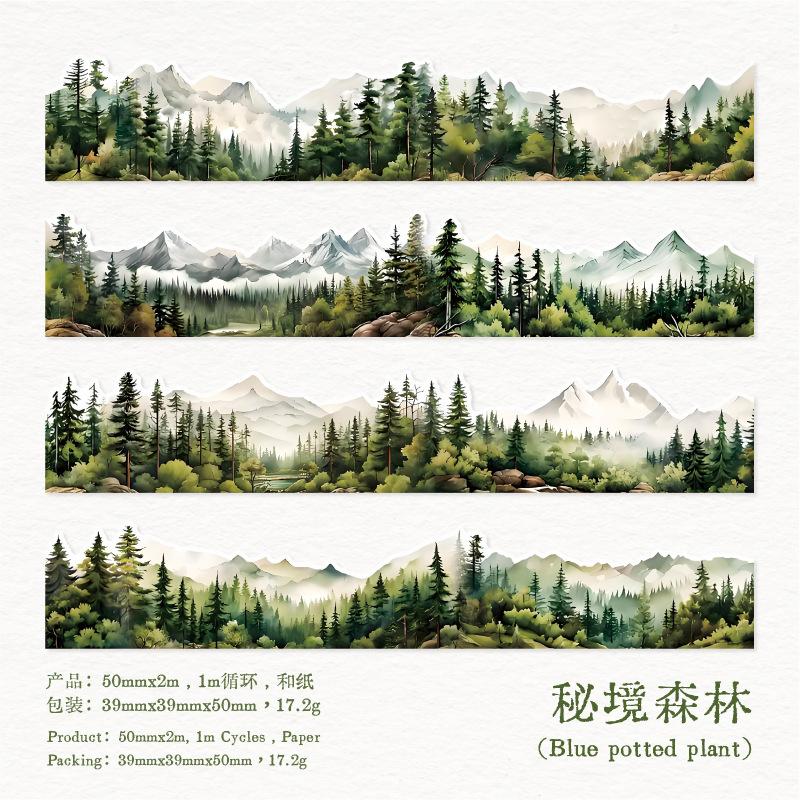1pcs/1lot Decorative Adhesive Tapes Mountains, Rivers Scrapbooking DIY Scrapbooking Stickers