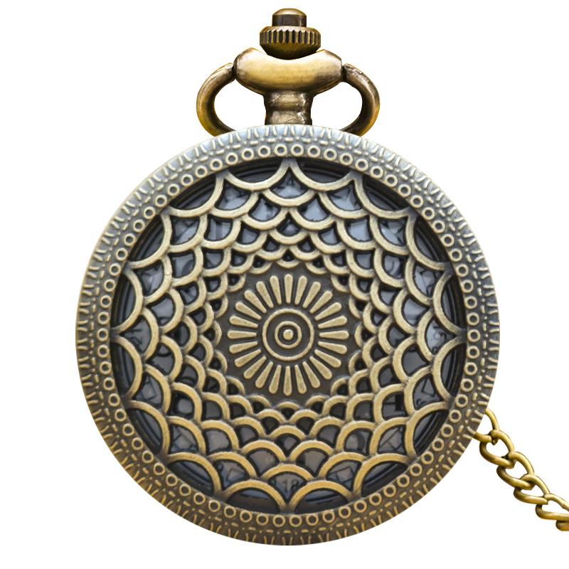 

Vintage Bronze Flip Creative Necklace Quartz Pocket Watch Fashion Male And Female Students Universal бронзовий