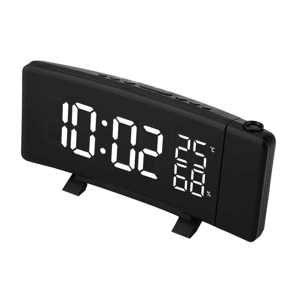 Digital Clock 3 Color Projection LED   Display Time Clock Temperature Humidity FM Radio 12